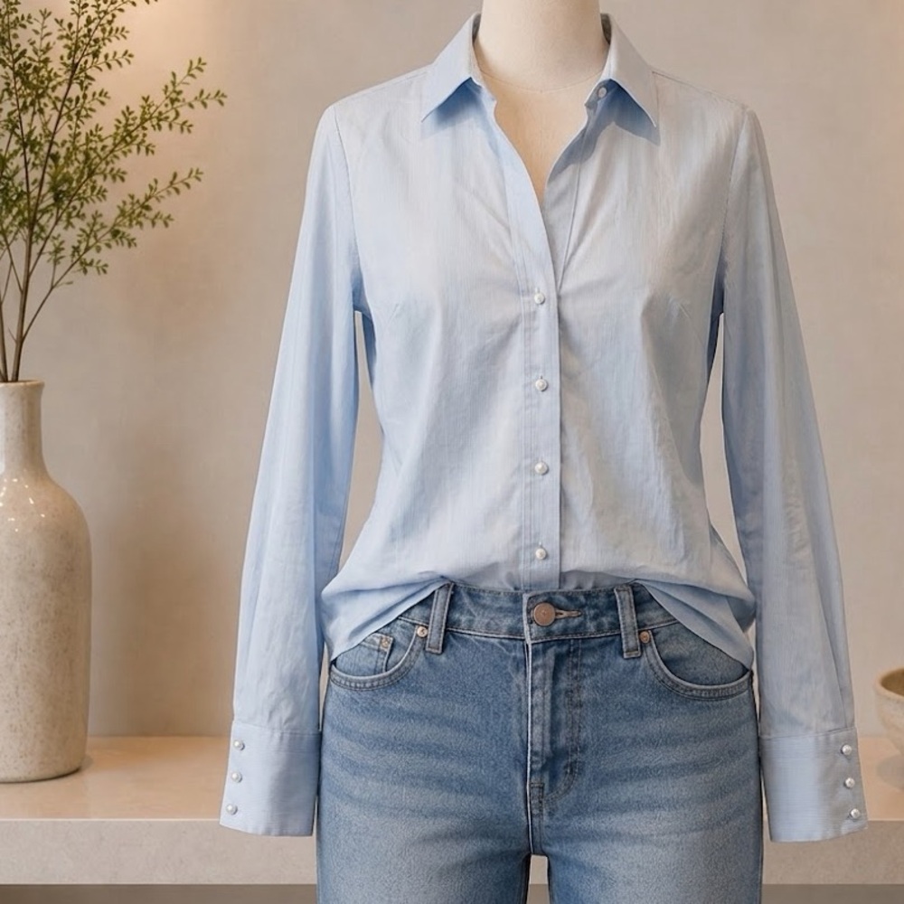 Banana Republic pearl button-Up Shirt small